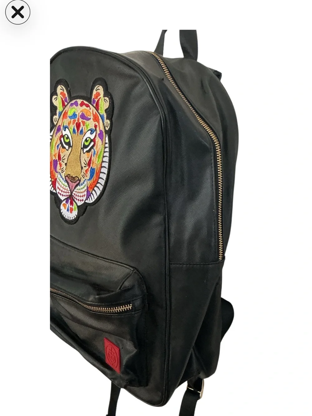 Tiger Design Black Backpack by Artist Jamey Green